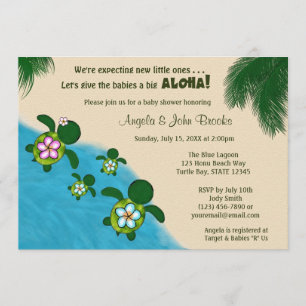 BOY Sea TURTLE Baby Shower Invite TWIN (Honu) 02D