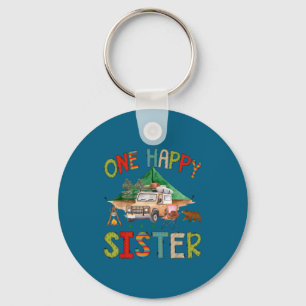 Boy Shirt Happy Sister Camper 1st Birthday Key Ring