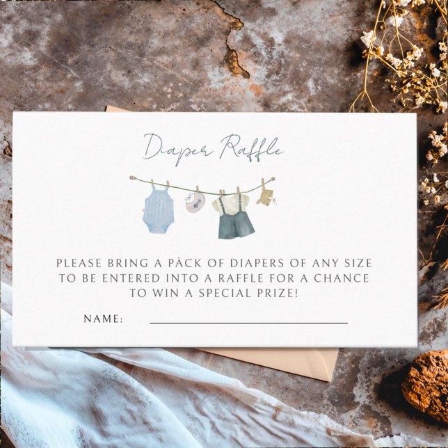 Boy Simple Clothes Watercolor Baby Shower Enclosure Card (Creator Uploaded)