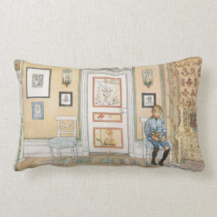 Boy Sitting in the Corner (by Carl Larsson) Lumbar Cushion
