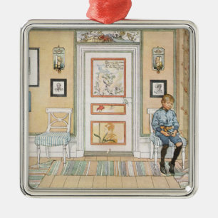 Boy Sitting in the Corner (by Carl Larsson) Metal Ornament