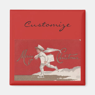 Boy Skating Vintage Thunder_Cove Christmas Magnet