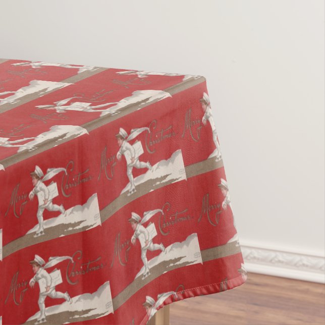 Boy Skating Vintage Thunder_Cove Christmas Tablecloth (In Situ)