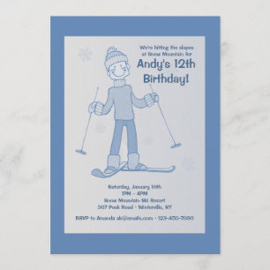 Boy Skier Invitation