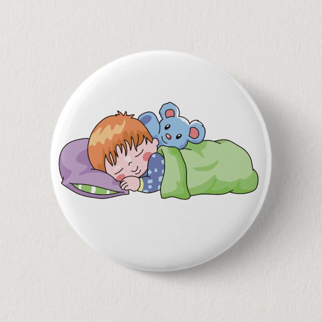 Boy Sleeping 6 Cm Round Badge (Front)