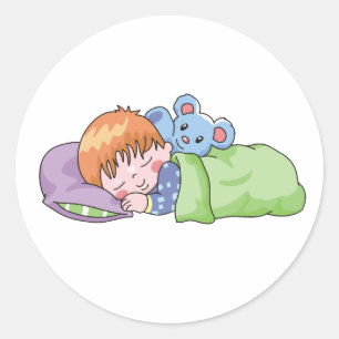 Boy Sleeping Classic Round Sticker