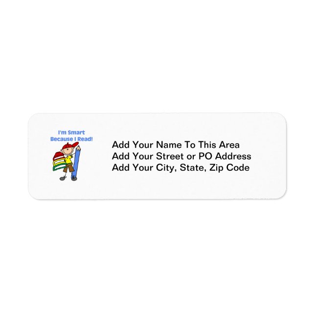 Boy Smart Because I Read Return Address Label (Front)