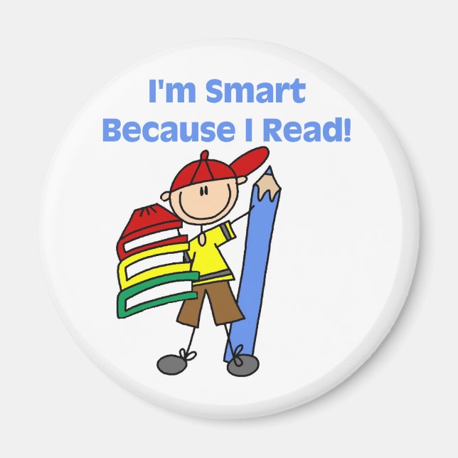 Boy Smart Because I Read Tshirts and Gifts Magnet (Front)