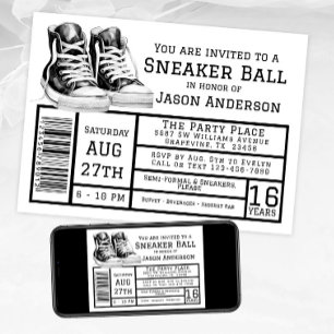 Boy Sneaker Ball Birthday Party Invitation