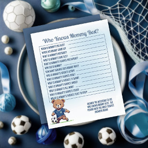 Boy Soccer Baby Shower Who Knows Mummy Best Game