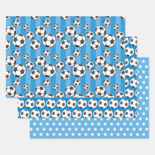 Boy Soccer Field  Wrapping Paper Sheet