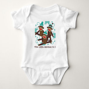 Boy Sock Monkey Birthday T-shirt Baby Bodysuit