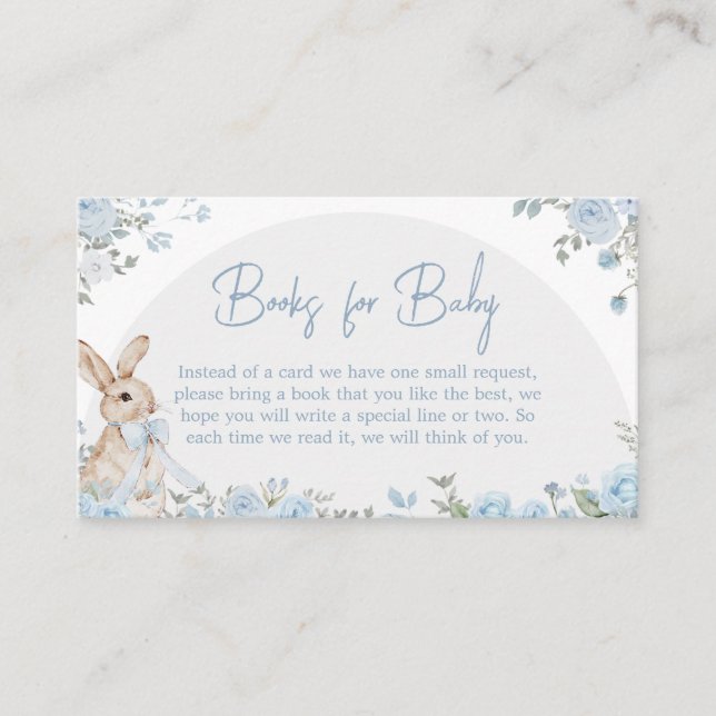 Boy Some Bunny Baby Shower Books for Baby Enclosure Card (Front)