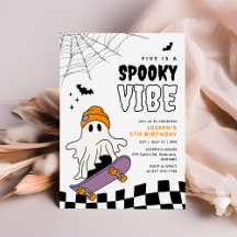 Boy Spooky Halloween Birthday Invitation