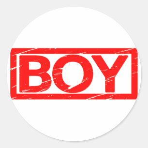 Boy Stamp Classic Round Sticker