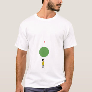 Boy standing under geometric circles minimalist T-Shirt