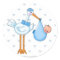 Boy Stork Sticker