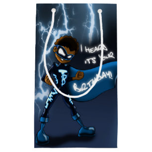 Boy Super Hero Birthday Gift Bag - Small, Glossy