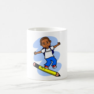 Boy Surfing on Yellow Pencil Mug
