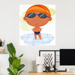Boy Swimming  Poster