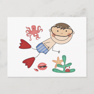 Boy Swimming T-shirts and Gifts Postcard