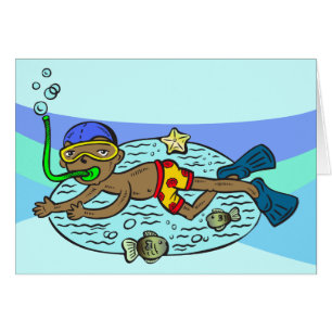 Boy Swimming With Fish