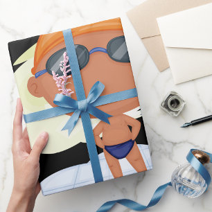 Boy Swimming Wrapping Paper