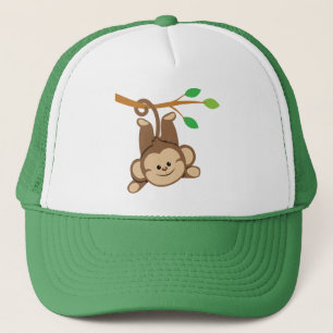 Boy Swinging Monkey Trucker Hat