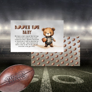 Boy Teddy Bear American Football Books for Baby Enclosure Card