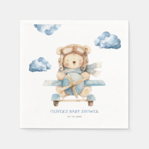 Boy Teddy Bear Baby Shower Napkin