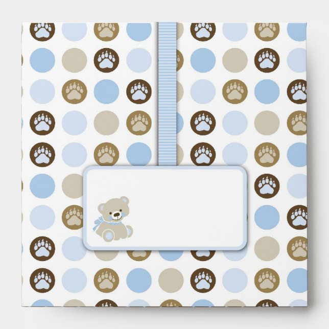 Boy Teddy Bear Square Envelope (Front)