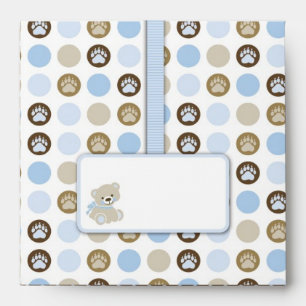 Boy Teddy Bear Square Envelope