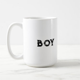 Boy Text with Black Text Colour Classic Coffee Mug