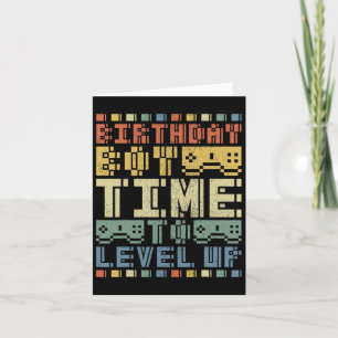 Boy Time To Level Up Teen Boys Video Gamer Birthda Card