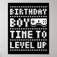 Boy Time To Level Up Teen Boys Video Gamer Birthda