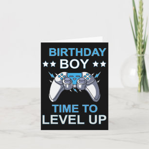 Boy Time To Level Up Video Game Birthday Boys Kids Card