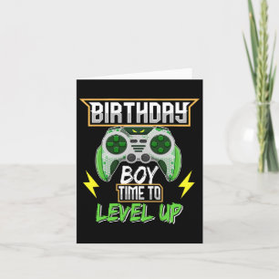 Boy Time To Level Up Video Game Birthday Boys Kids Card