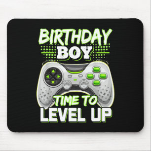 Boy Time To Level Up Video Game Birthday Boys Kids Mouse Pad