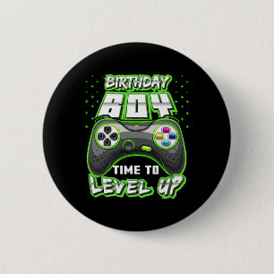 Boy Time To Level Up Video Game Birthday Gamer 11 6 Cm Round Badge