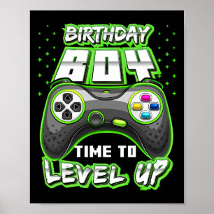Boy Time To Level Up Video Game Birthday Gamer 11  Poster