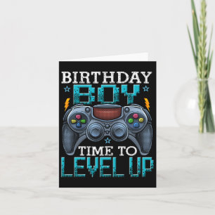 Boy Time To Level Up Video Game Birthday Gamer 12  Card