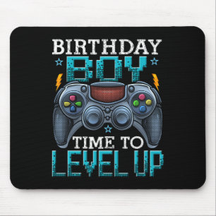 Boy Time To Level Up Video Game Birthday Gamer 12 Mouse Pad