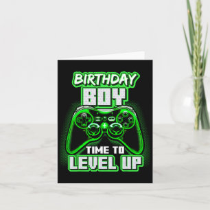 Boy Time To Level Up Video Game Birthday Gamer 6 Card
