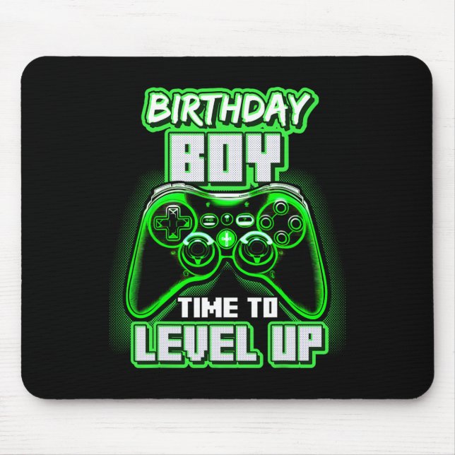 Boy Time To Level Up Video Game Birthday Gamer 6  Mouse Pad (Front)
