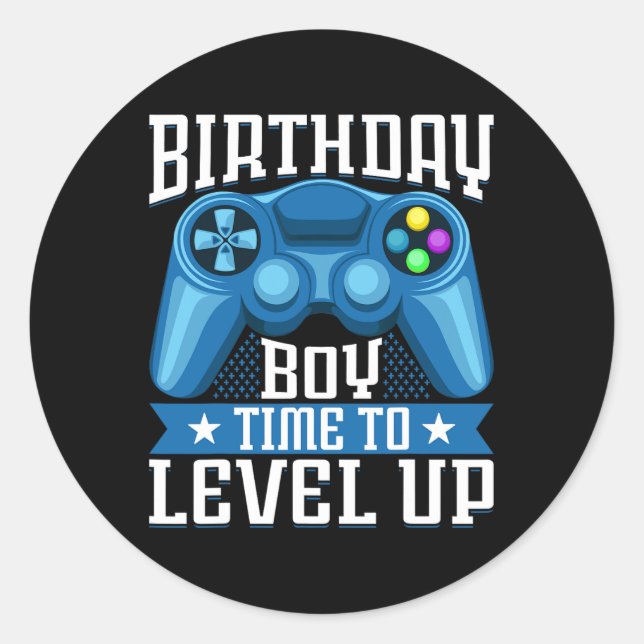 Boy Time To Level Up Video Game Birthday Gamer 7  Classic Round Sticker (Front)