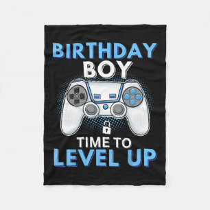 Boy Time To Level Up Video Game Birthday Gamer 8 Fleece Blanket