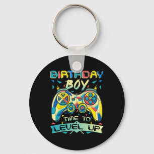 Boy Time To Level Up Video Game Birthday Gamer Boy Key Ring
