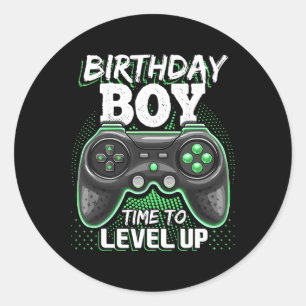 Boy Time To Level Up Video Game Birthday Gift Boys Classic Round Sticker
