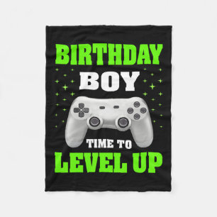 Boy Time To Level Up Video Game Birthday Gift Boys Fleece Blanket