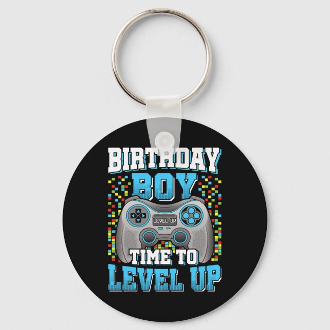 Boy Time To Level Up Video Game Birthday Kid 2  Key Ring (Front)